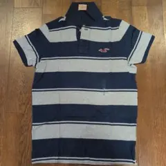 Hollister グレー×ネイビーボーダー ポロシャツLサイズ【新品】