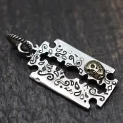 Silver925カミソリ刀デザイン メキシカンスカル　マリア Razor