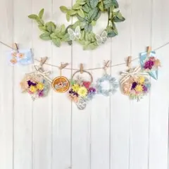 310ドライフラワー ガーランドꕤ︎︎華やかꕤ︎︎パステルꕤ︎︎春色ガーランドꕤ︎︎·͜· ︎︎