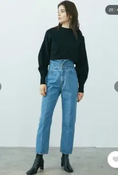 ラグナムーン　アシンメトリーハイウエストデニムパンツのサムネイル