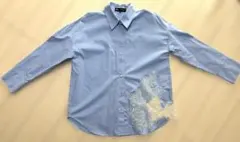【ZARA】 レース装飾 長袖シャツ ライトブルーのサムネイル