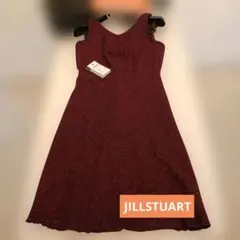 ジルスチュアートバーガンディ ノースリーブワンピース新品未開封ピアス付き