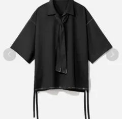 HARE シルバーパーツスキッパーボウタイシャツ　ブラック