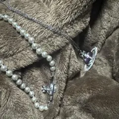 パールビーズ ハート型ネックレス