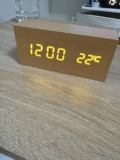 LAKOLE デジタルクロックWOOD[レクタングル]