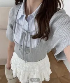 シャツドッキングリブニット
