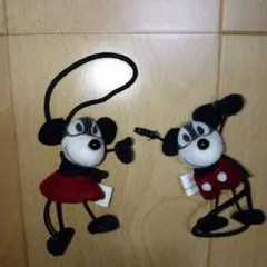 激レア品・昭和レトロ　ミッキーミニーぬいぐるみヘアゴム　ディズニーストア