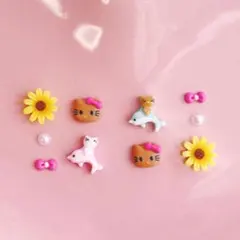 おまとめ割あり✽日焼けキティ　10P ひまわり　イルカ　 リボン