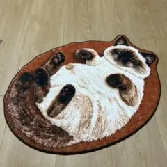 シャム猫 デザイン ラグ マット 玄関マット