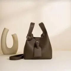 ブラウンレザー ハンドバッグ　ショルダーバッグのサムネイル