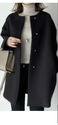 ブラック ノーカラージャケット 長袖