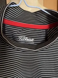 Titleist ゴルフ 長袖シャツ ブラック ホワイト ボーダー