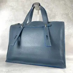 A4 FURLA フルラ　トートバッグ　ジョーべ　ブルー　シボ革