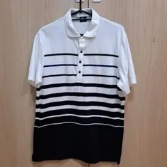 ストライプデザイン メンズポロシャツLサイズ