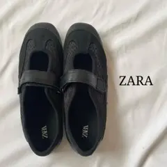 未使用◎ZARA バレエ フラット スニーカー ブラック 37