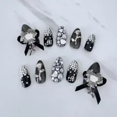 地雷系・量産型ネイルチップ、接着剤セット