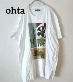 ohta オオタ ボタニカルプリント クルーネック Tシャツ