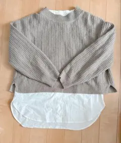 ベージュ ニット earth music&ecology