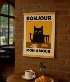 ミッドセンチュリー 猫 アートポスター モダン キャンバスアート