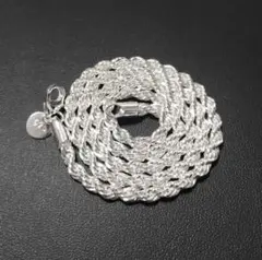 【驚安】ロープチェーン　シルバーsilverネックレス ハワジュ
