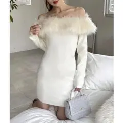 完売商品♡ ROYAL PARTYオフショルファータイトミニニットワンピース
