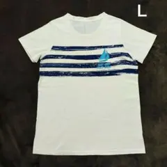 半袖　Tシャツ　横ライン　ベージュ