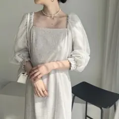 【新品未使用】袖ボリュームワンピ アイボリー L ナイスクラップ ワンピース