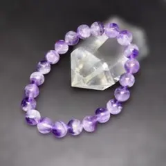【高品質】天然石パワーストーン　シェプロンアメジストブレスレット　8㎜