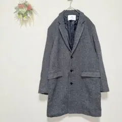 サニーレーベル アーバンリサーチ【M】ウール混 チェスターコート ストライプ