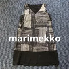 marimekko 幾何学模様 ノースリーブ チュニックワンピース　Vネック