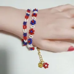 【てふ。】ビーズブレスレット【万博・ミャクミャクカラー】14