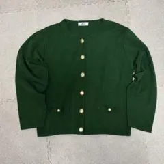 Albina ダークグリーン カーディガン「日本製」「レトロ」