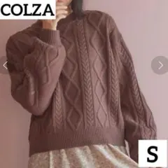 ハニーズ COLZA コルザ ケーブル編み ニットトップス ブラウン S