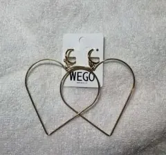 ゴールド ハート型イヤリング