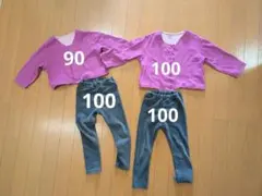ユニクロ　カーディガン＆パンツ　セット　サイズ100＆90