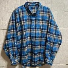 Ｂ＆ＴCLUB ボタンダウンシャツ　４Ｌ〜 5Lサイズ　ブルー系　チェック柄