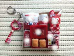 ガチャ詰め風ポーチ キャンディーバッグキーホルダー 白猫イエロー