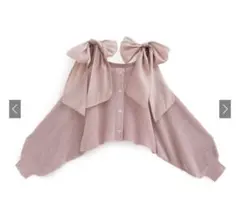 GRL ショルダーリボンオフショルラメニットカー ディガンgn334