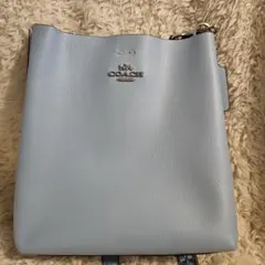 美品COACH ライト　ブルー　レザー ハンドバッグ