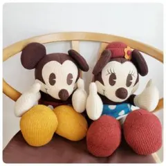 【超美品】ペアセット　ディズニー　ミッキーマウス　ミニーマウス　ニットぬいぐるみ