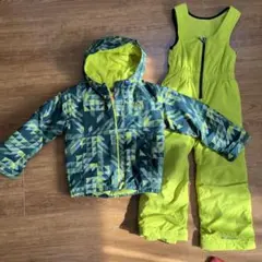 Columbia 子供用スキーウェアセット XXS グリーン/イエロー