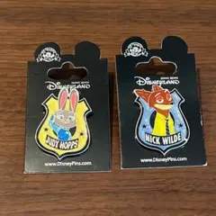 香港ディズニーランド ズートピア　ピンバッジセット