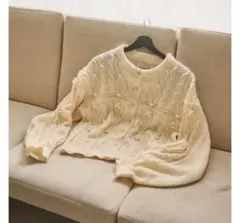 idem イデム　popcorn cable knit cardigan