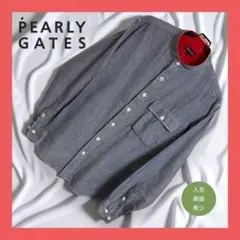 【PEARLY GATES】美品 パーリーゲイツ メンズ 長袖 デニムシャツ