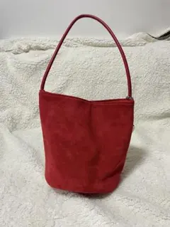 バケツ型スエードバッグ　赤