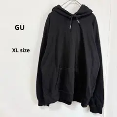 GU ジーユー　スウェットプルパーカ　XL ブラック　フード　長袖
