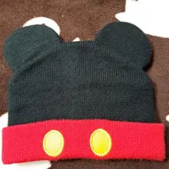 美品!!　ミッキーマウス 耳付き　ニット帽　50