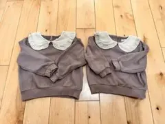 PAIR MANON 襟付きトレーナー 双子　100、110㎝　セット