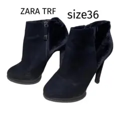 ZARA Trafaluc ショートブーツ　スエードベロア切替デザイン　36