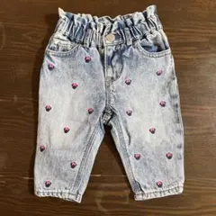 【baby GAP】 ミニーマウス刺繍デニムパンツ 80cm
